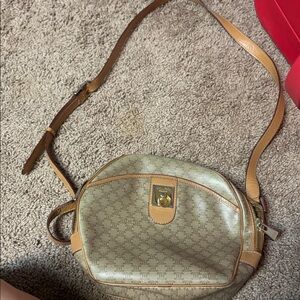Celine like Paris Brown and Tan Crossbody Bag